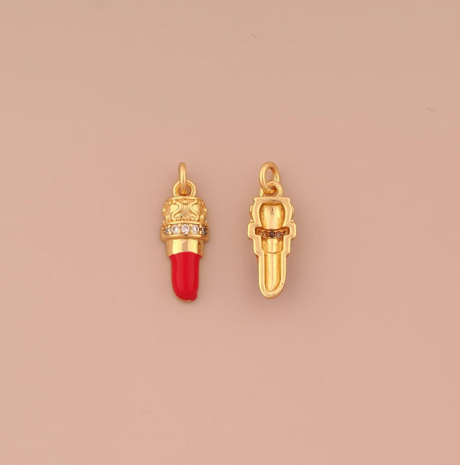 Lipstick Effect Meme Charm (18K Gold Plated)